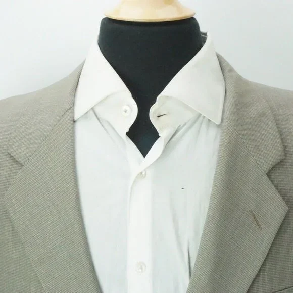 Gieves & Hawkes Savile Row Dover 1005 Wool Gray Brown Plaid Sport Coat Sz 42R